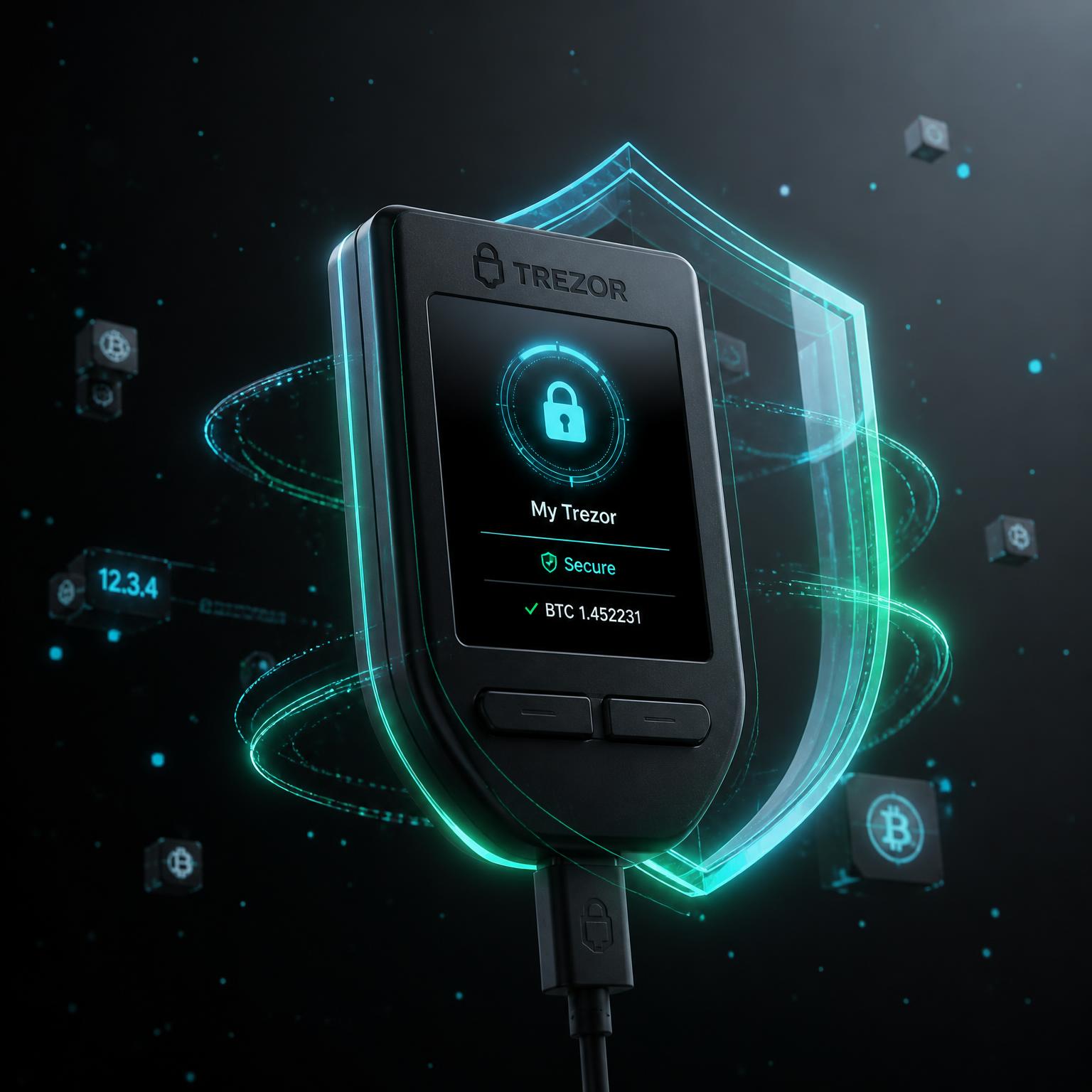 Premium hardware wallet with holographic security shield